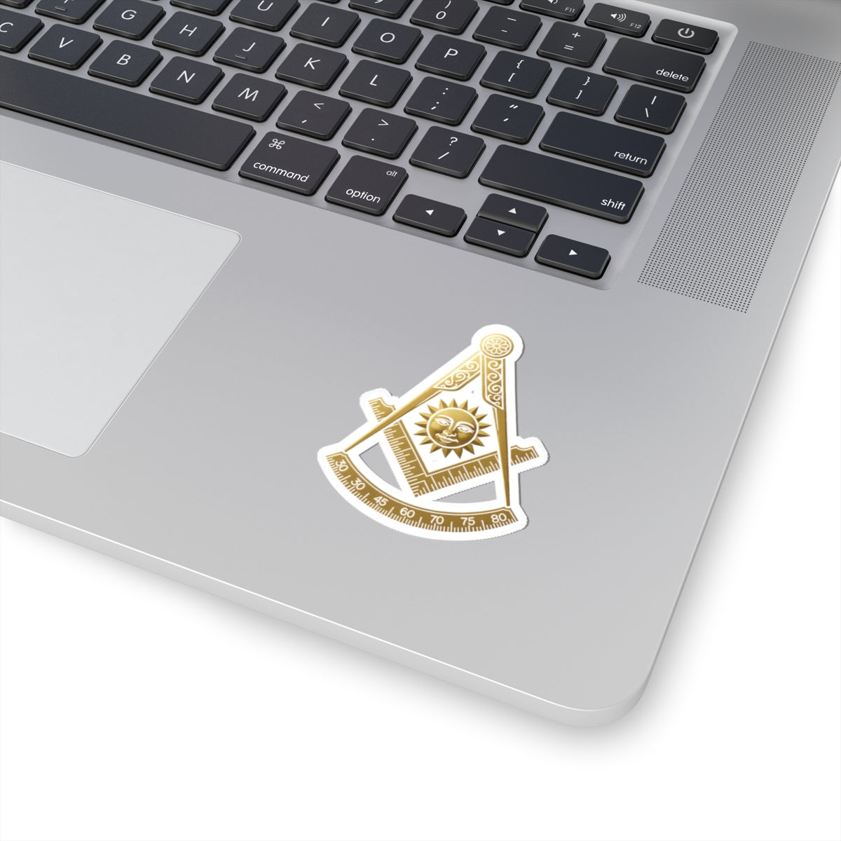 Past Master Blue Lodge Sticker Decal - Kiss-Cut Gold Square & Compass - Bricks Masons