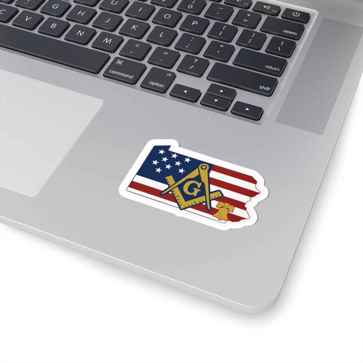 Master Mason Blue Lodge Sticker Decal - Kiss-Cut Pennsylvania With Liberty Bell - Bricks Masons