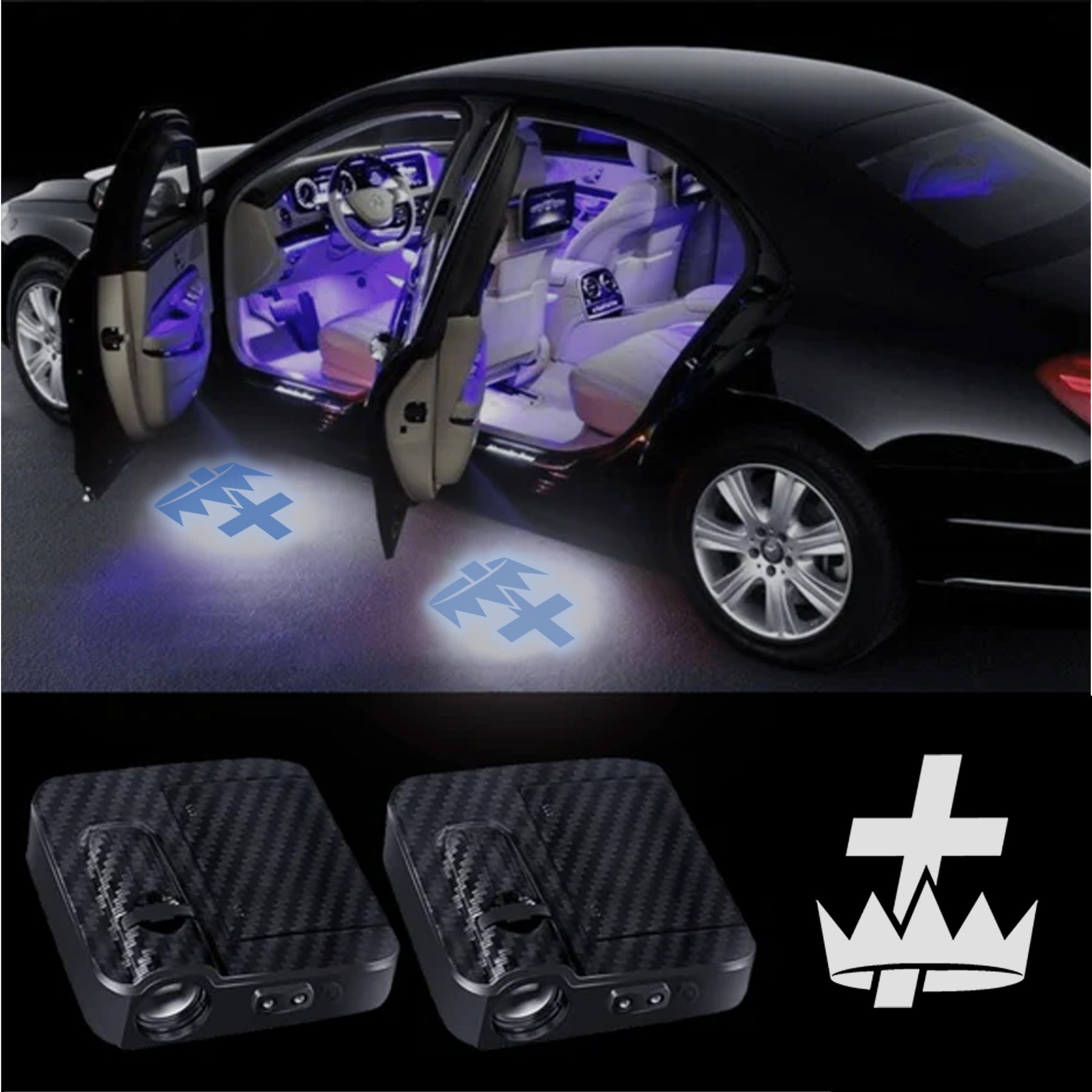Knights Templar Car Door Light Projector - Customizable Wireless LED - Bricks Masons