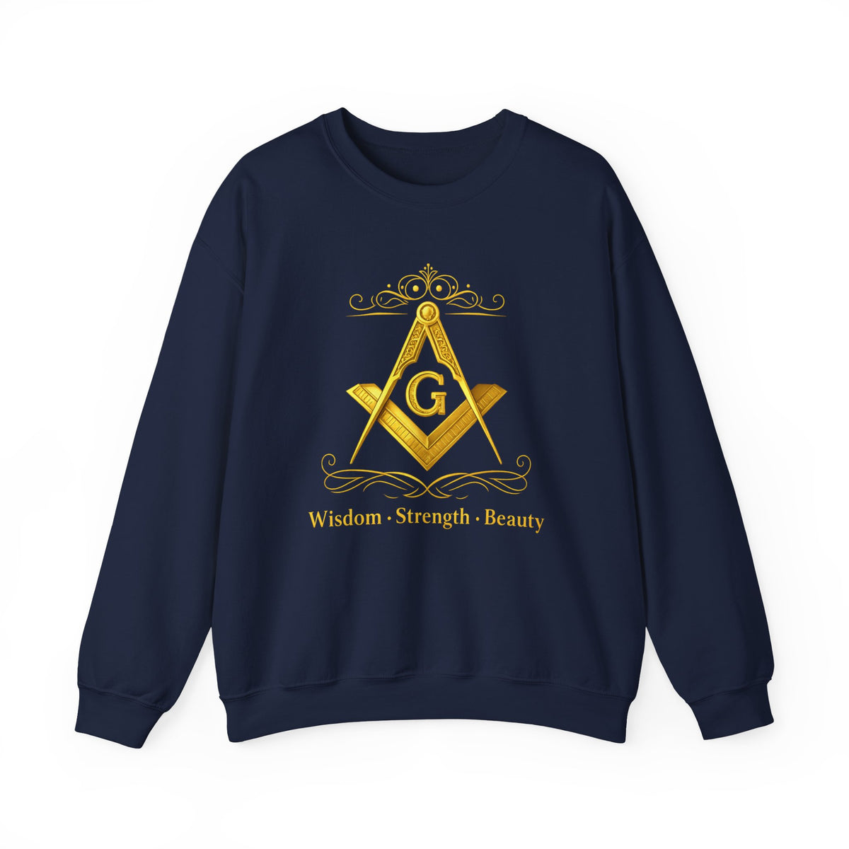 Master Mason Blue Lodge Sweatshirt - Wisdom Strength & Beauty Square & Compass G - Bricks Masons