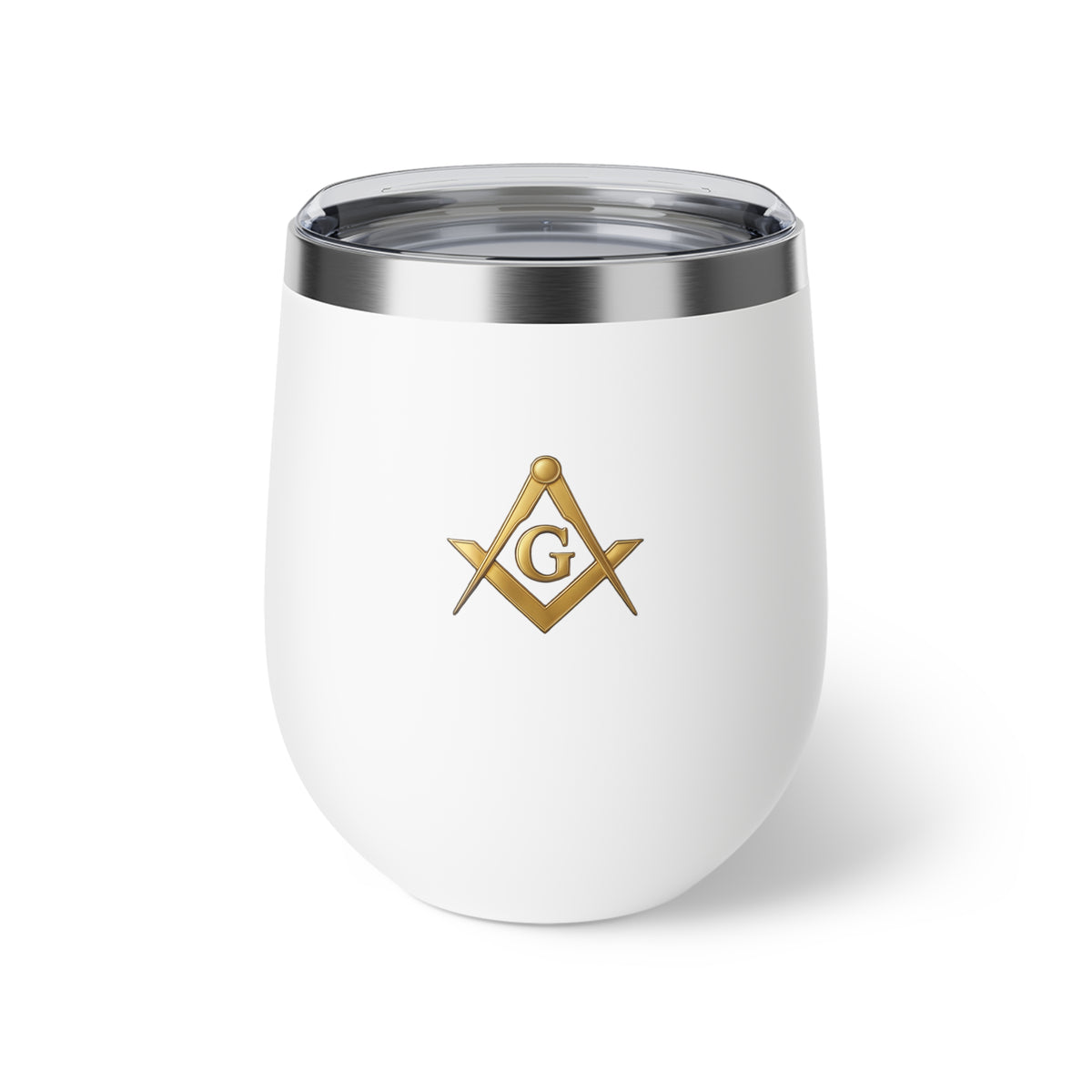 Master Mason Blue Lodge Vacuum Cup - Golden Square & Compasses with G - Bricks Masons