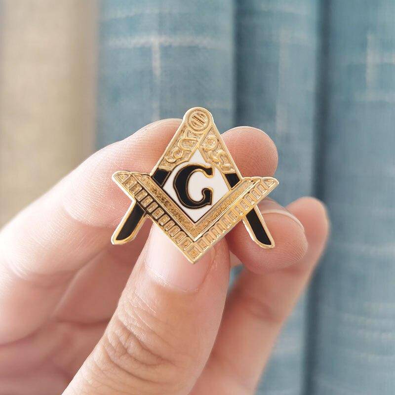 Entered Apprentice Blue Lodge Lapel Pin - Square and Compass G - Bricks Masons