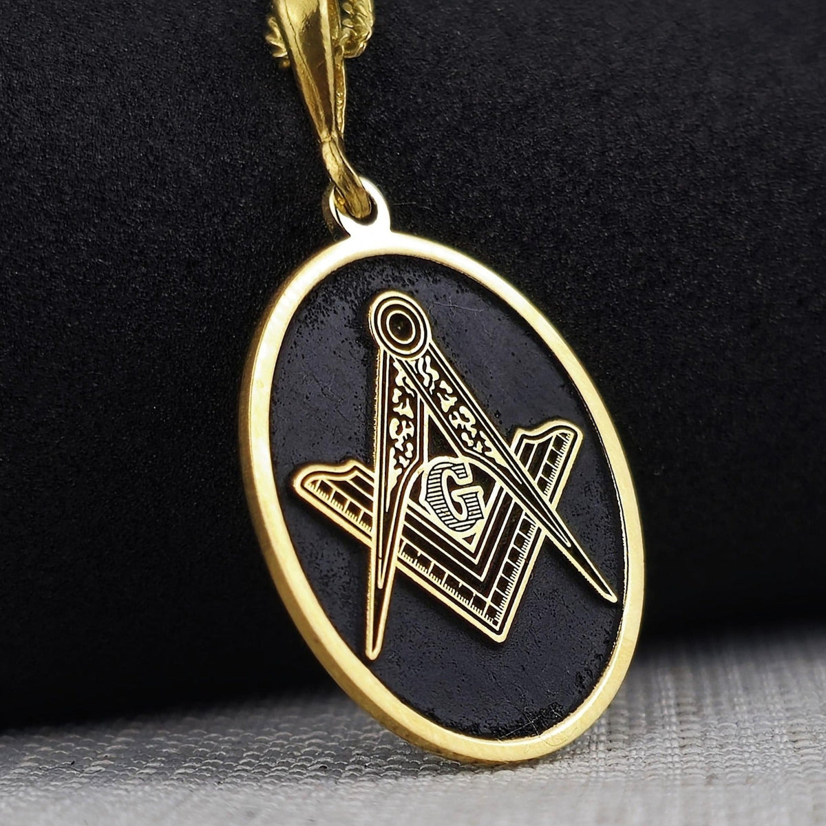 Master Mason Blue Lodge Necklace - Square & Compass G Various Sizes - Bricks Masons