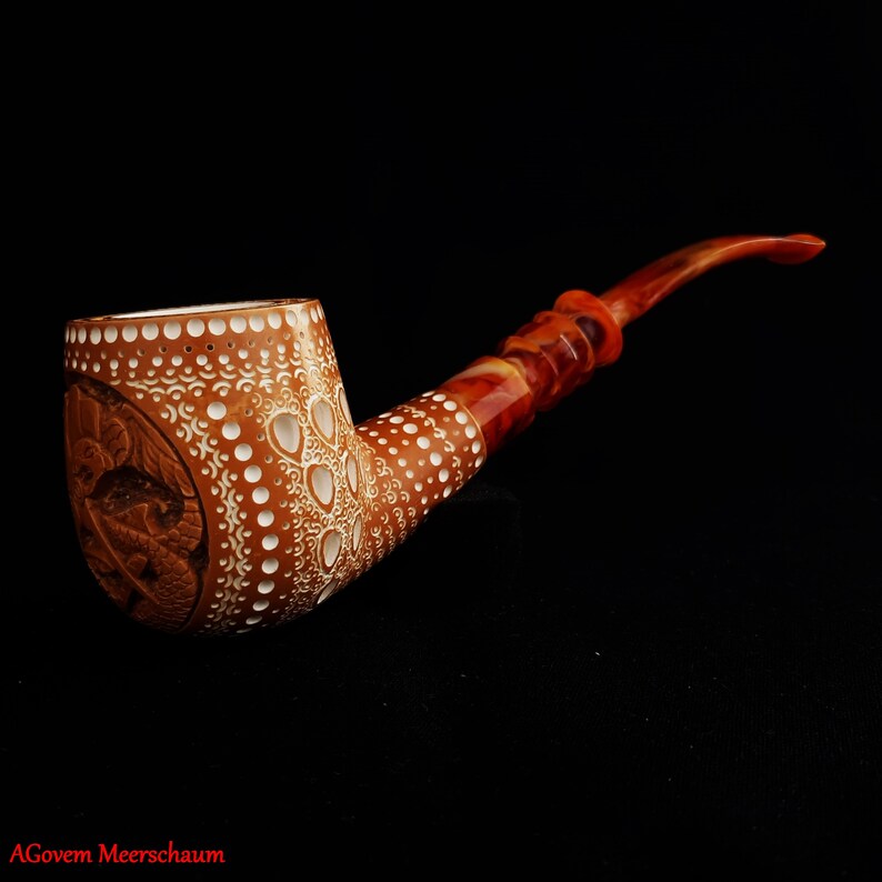 Master Mason Blue Lodge Meerschaum Pipe - With Fitter Case & Pipe Tamper - Bricks Masons