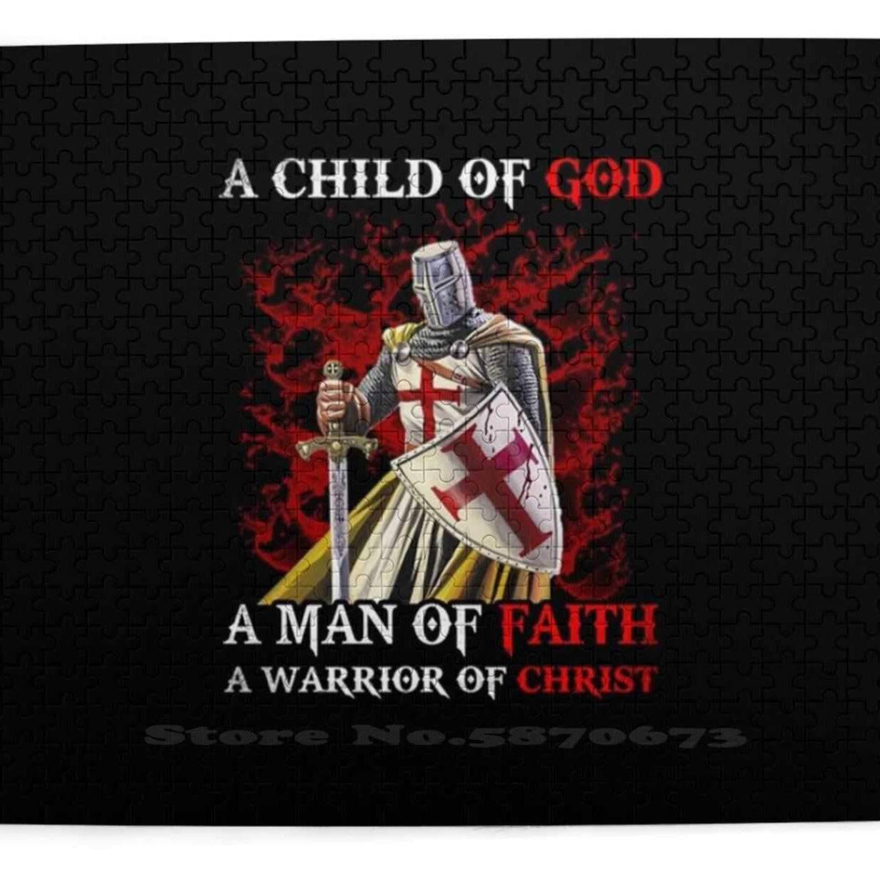 Knights Templar Puzzle - (A Child Of God A Man Of Faith) Jigsaw - Bricks Masons