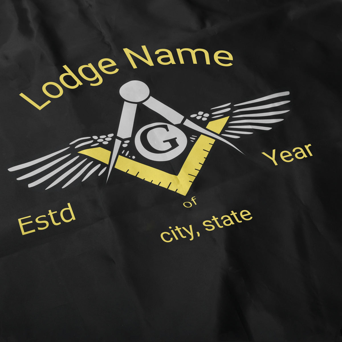 Master Mason Blue Lodge Banner - Machine Embroidery Fully Customizable - Bricks Masons
