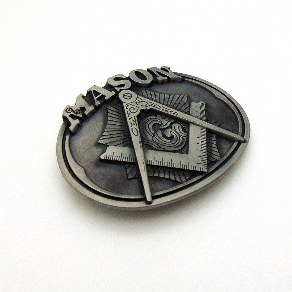 Master Mason Blue Lodge Belt Buckle - Square & Compass Multiple Colors - Bricks Masons