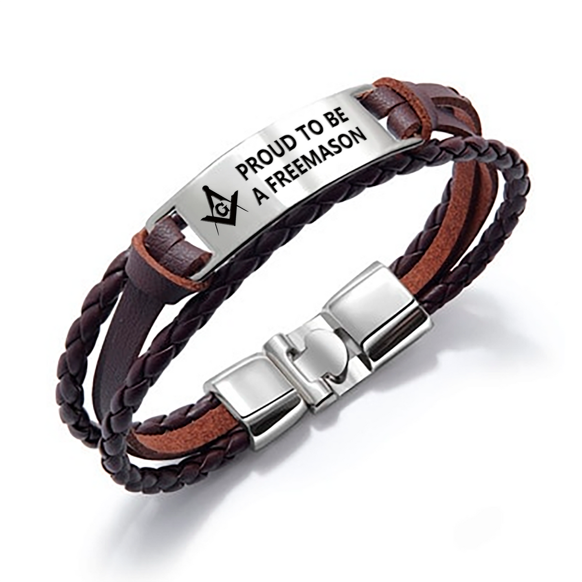 Master Mason Blue Lodge Bracelet - Black & Brown - Bricks Masons