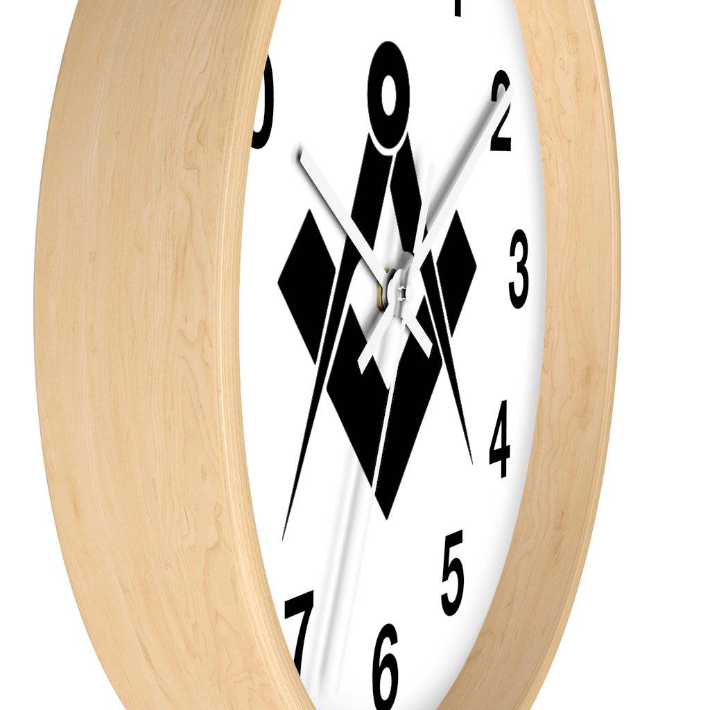 Master Mason Blue Lodge Clock - Square & Compass Wooden Frame