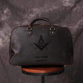 Master Mason Blue Lodge Travel Bag - Dark Brown & Camel