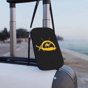 DOKO Passport Wallet - Black & Yellow With Shoulder & Wrist Strap - Bricks Masons