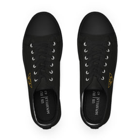 Grand Tiler of Solomon Sneaker - Low Top Sneaker Black & White Golden Emblem - Bricks Masons