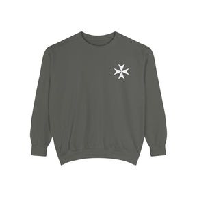 Order of Saint Lazarus Sweatshirt - Embroidered White Cross Emblem - Bricks Masons