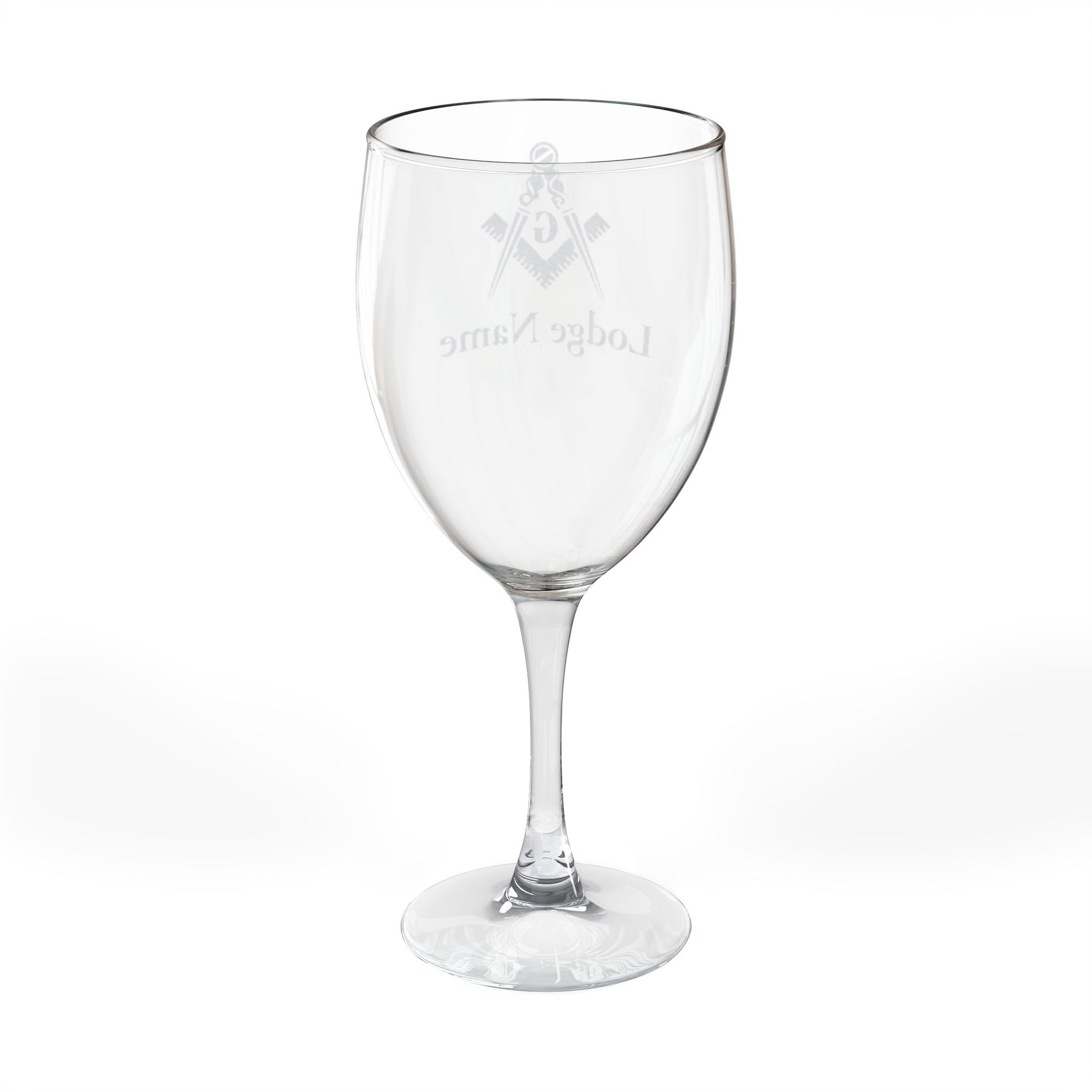 Master Mason Blue Lodge Wine Glass - Square & Compass G with Customization - Bricks Masons