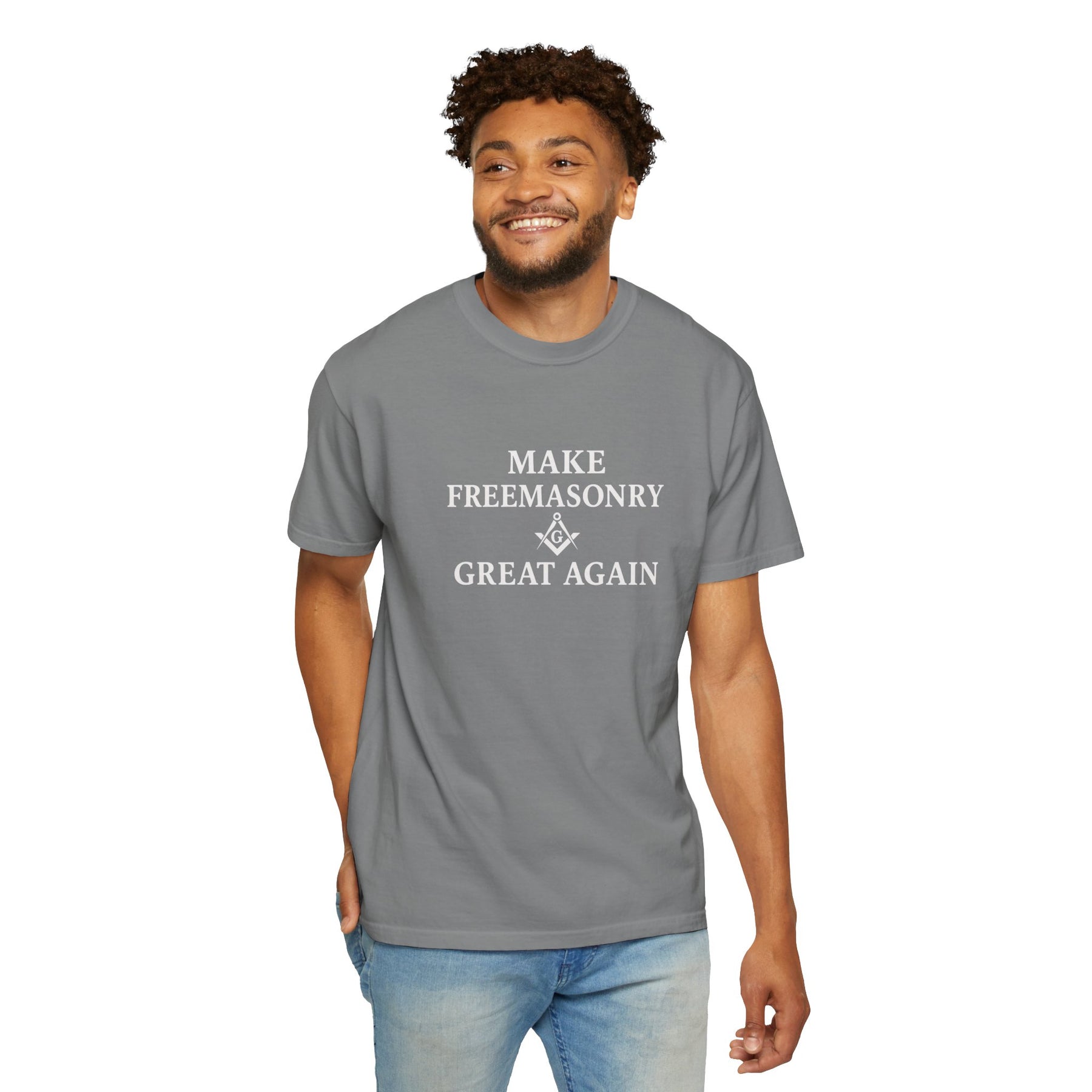 Master Mason Blue Lodge T-Shirt - Make Freemasonry Great Again Garment-Dyed Tee - Bricks Masons