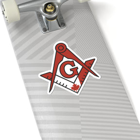 Master Mason Blue Lodge Canada Jurisdiction Sticker Decal - Kiss-Cut Canada Flag S&C - Bricks Masons