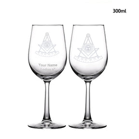 Past Master Blue Lodge California Regulation Champagne Flute - 2 Pieces Set - Bricks Masons