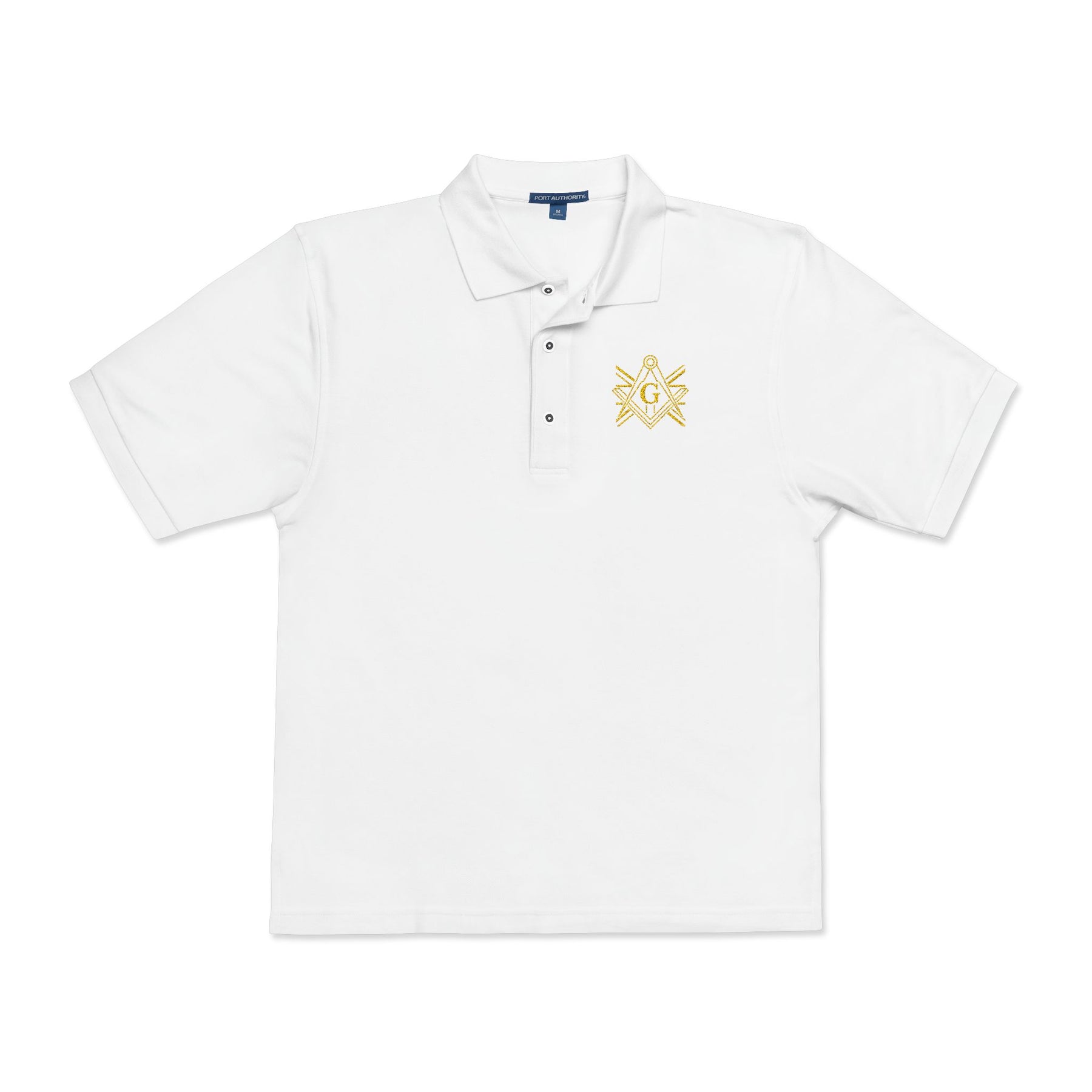 Master Mason Craft Polo Shirt - Embroidered United Kingdom Union Jack lines - Bricks Masons