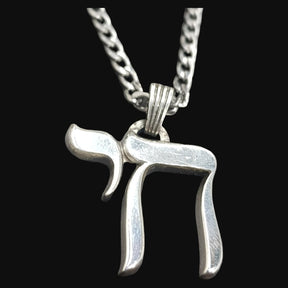 Jewish Pendant "Jai Vida" or "Vivo" in Silver 3 x 3 cm 8.5 g Art 1136 - Bricks Masons