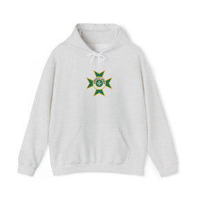 Order of Saint Lazarus Hoodie - Soft Cotton Poly Blend Front Stitch - Bricks Masons