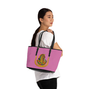 DOI Handbag - Pink PU Leather With Ample Interior - Bricks Masons