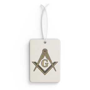 Master Mason Blue Lodge Car Air Freshener - Fresh Scent with Square & Compass G Emblem - Bricks Masons