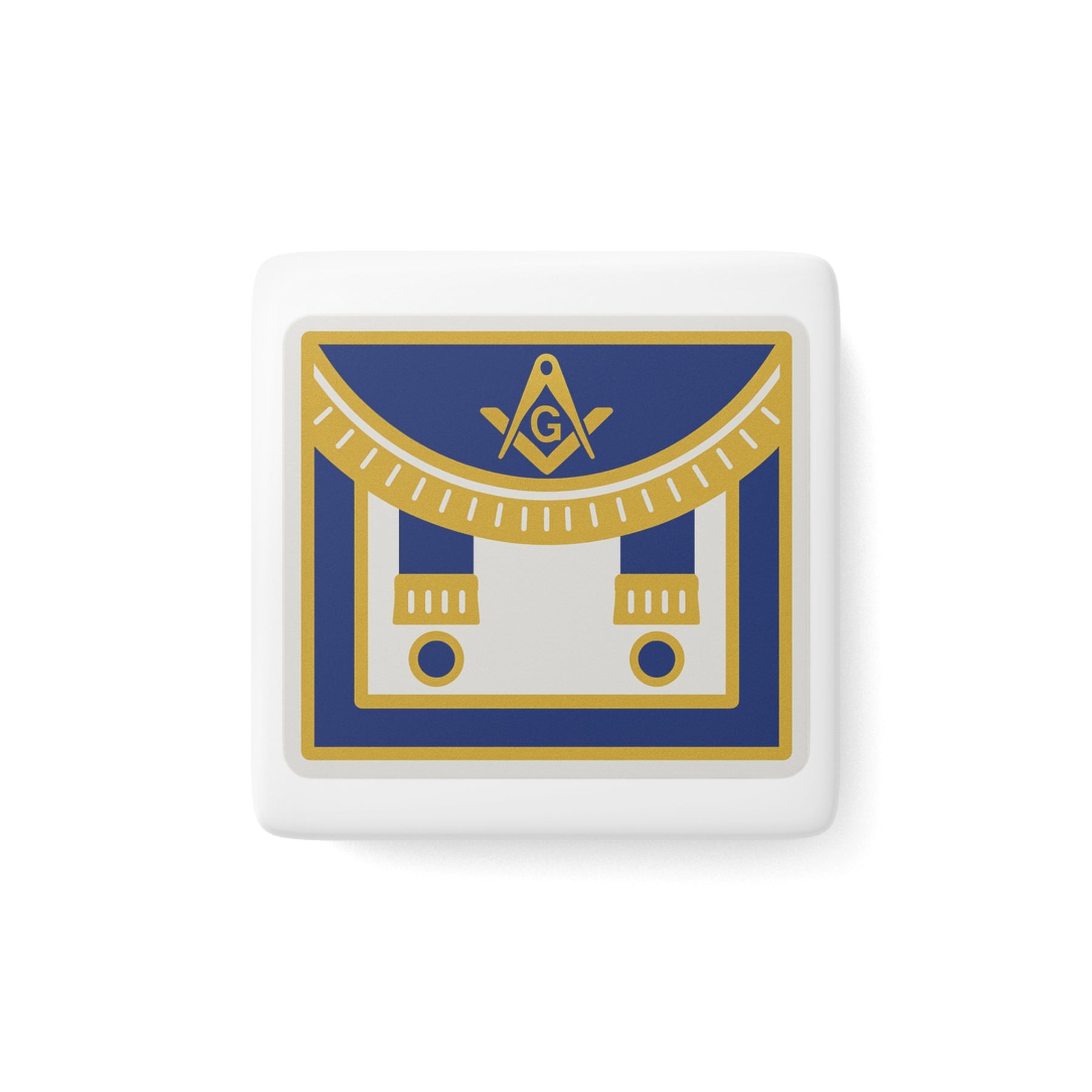 Master Mason Blue Lodge Magnet - Porcelain With Magnet - Bricks Masons