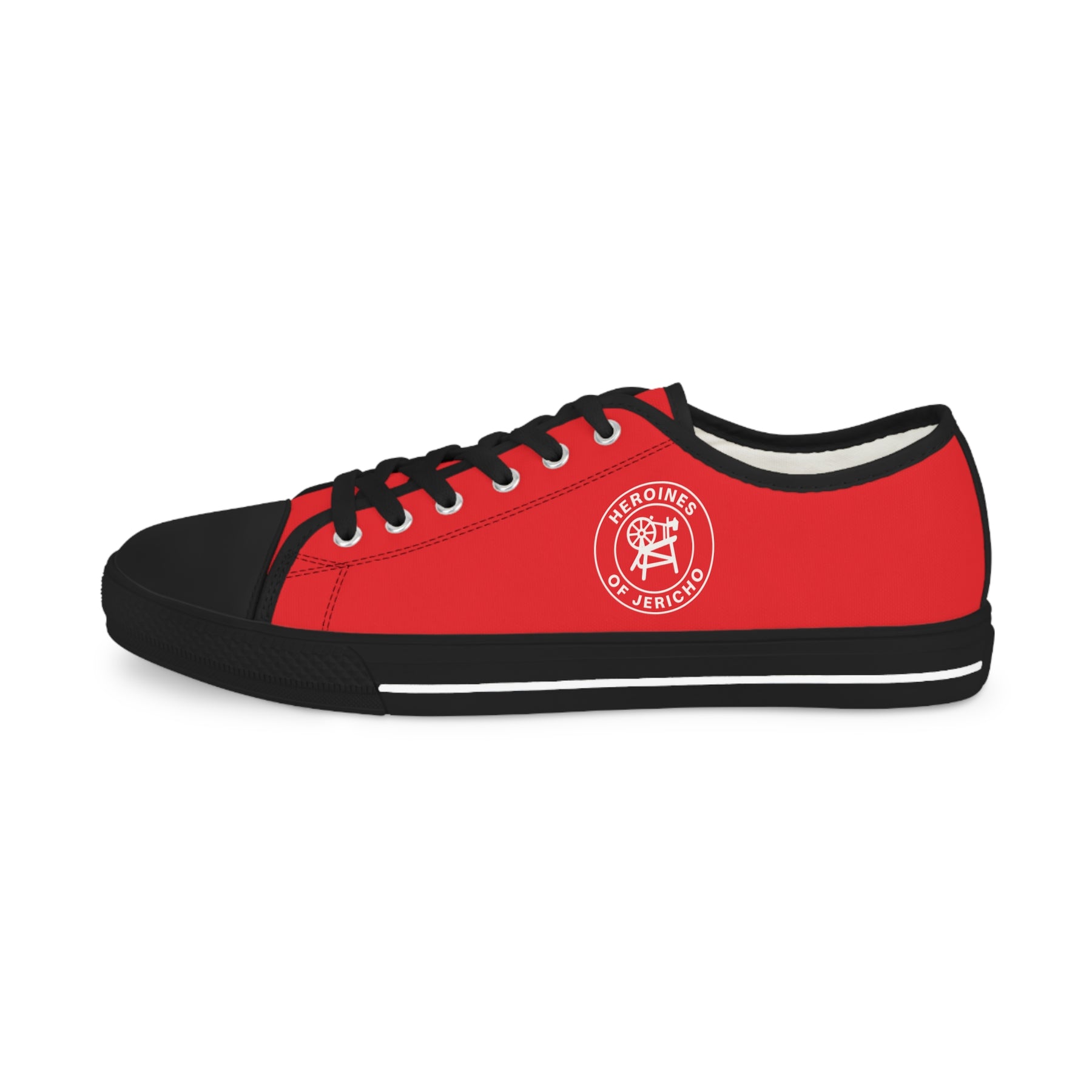 Heroines of Jericho Sneaker - Low Top Sneaker Black & White White Emblem - Bricks Masons