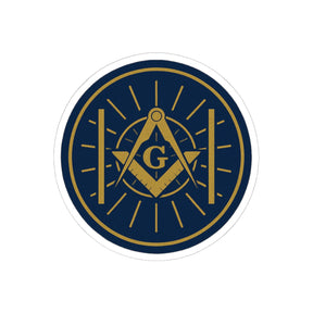Master Mason Blue Lodge Sticker Decal - Kiss-Cut Colorful - Bricks Masons