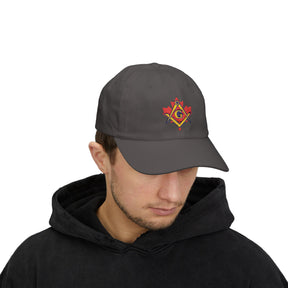 Master Mason Blue Lodge Canada Jurisdiction Baseball Cap - Red Maple Leaf S&C - Bricks Masons