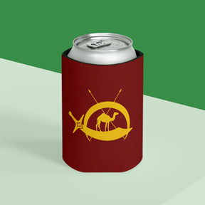 DOKO Can Cooler - Maroon & Yellow Polyester Exterior - Bricks Masons