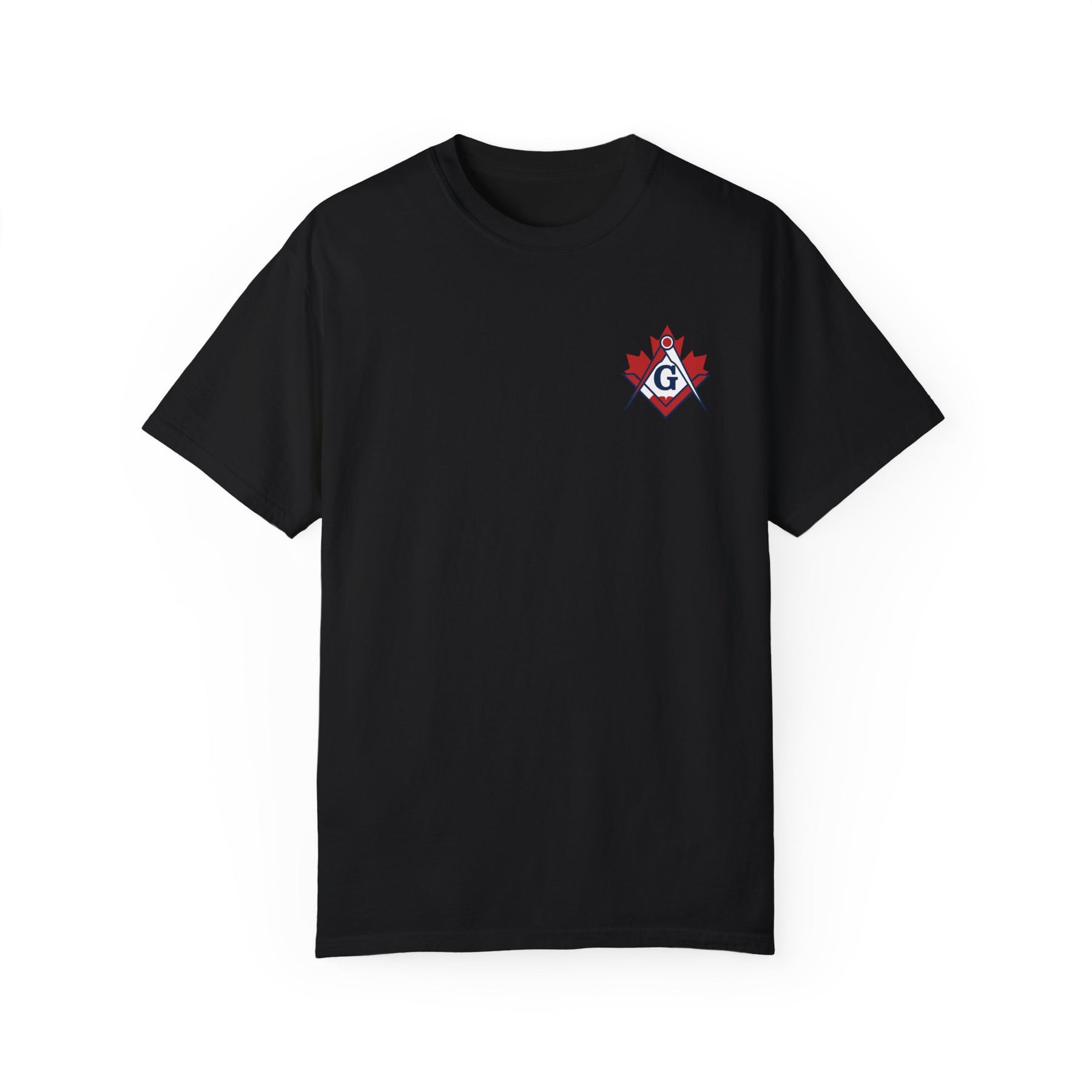 Master Mason Blue Lodge Canada Jurisdiction T-Shirt - Garment-Dyed Tee - Bricks Masons