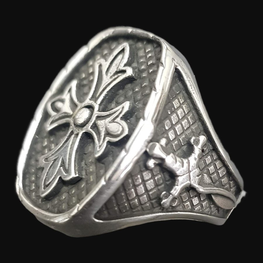 Knights Templar Ring 2.5 x 2 cm 15 g Silver Art 1274 - Bricks Masons