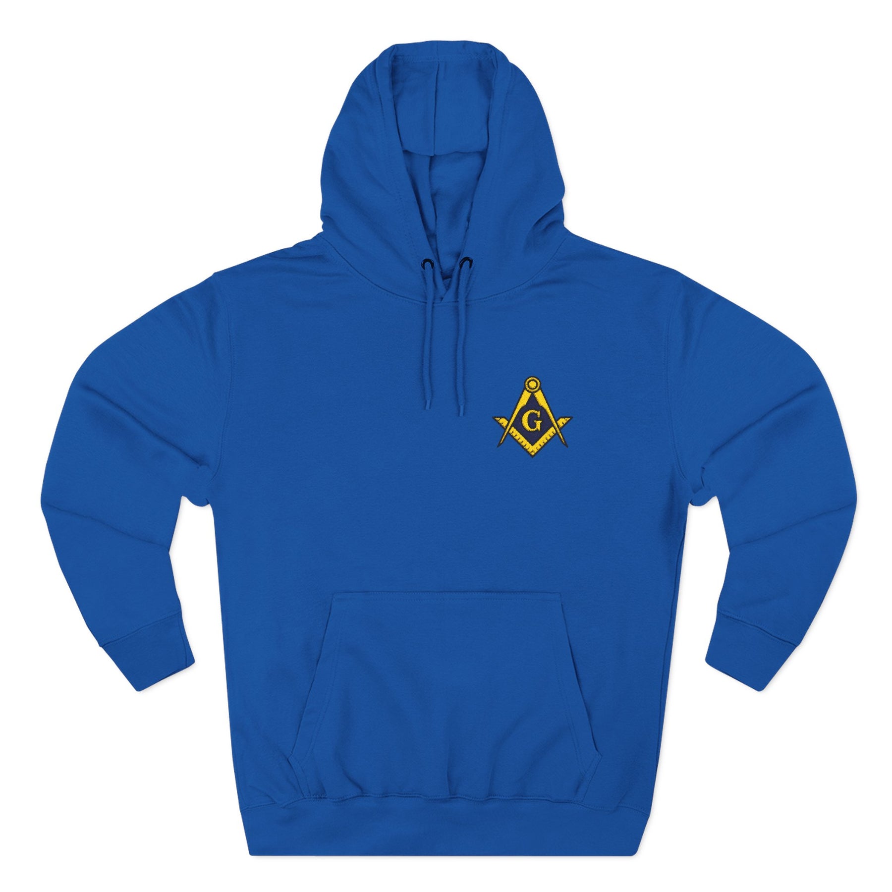 Master Mason Blue Lodge Hoodie - Three-Panel Fleece Embroidered S&C with G - Bricks Masons