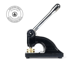 International Masons  Long Reach Seal Press - Heavy Embossed Stamp Black Color Customizable - Bricks Masons