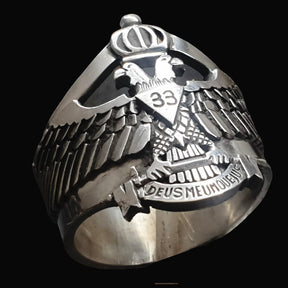 Masonic Ring Double-Headed Eagles Silver 2 cm 14 g Art 1309 - Bricks Masons