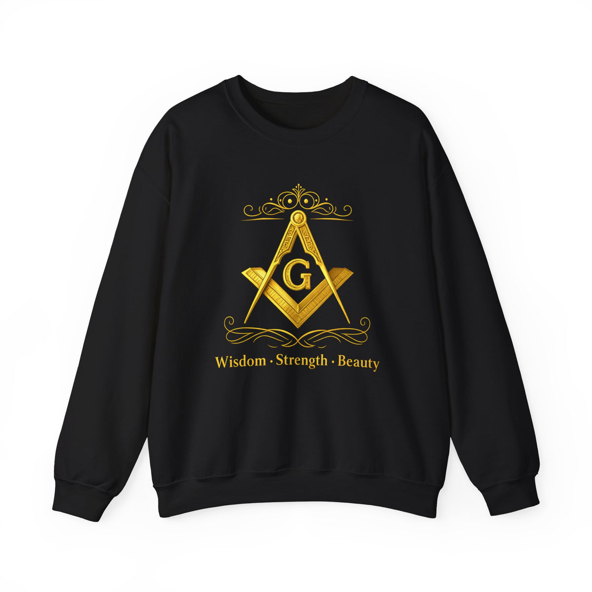 Master Mason Blue Lodge Sweatshirt - Wisdom Strength & Beauty Square & Compass G - Bricks Masons