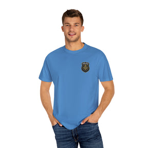 Master Mason Blue Lodge T-Shirt - Police Mason Garment-Dyed Tee - Bricks Masons