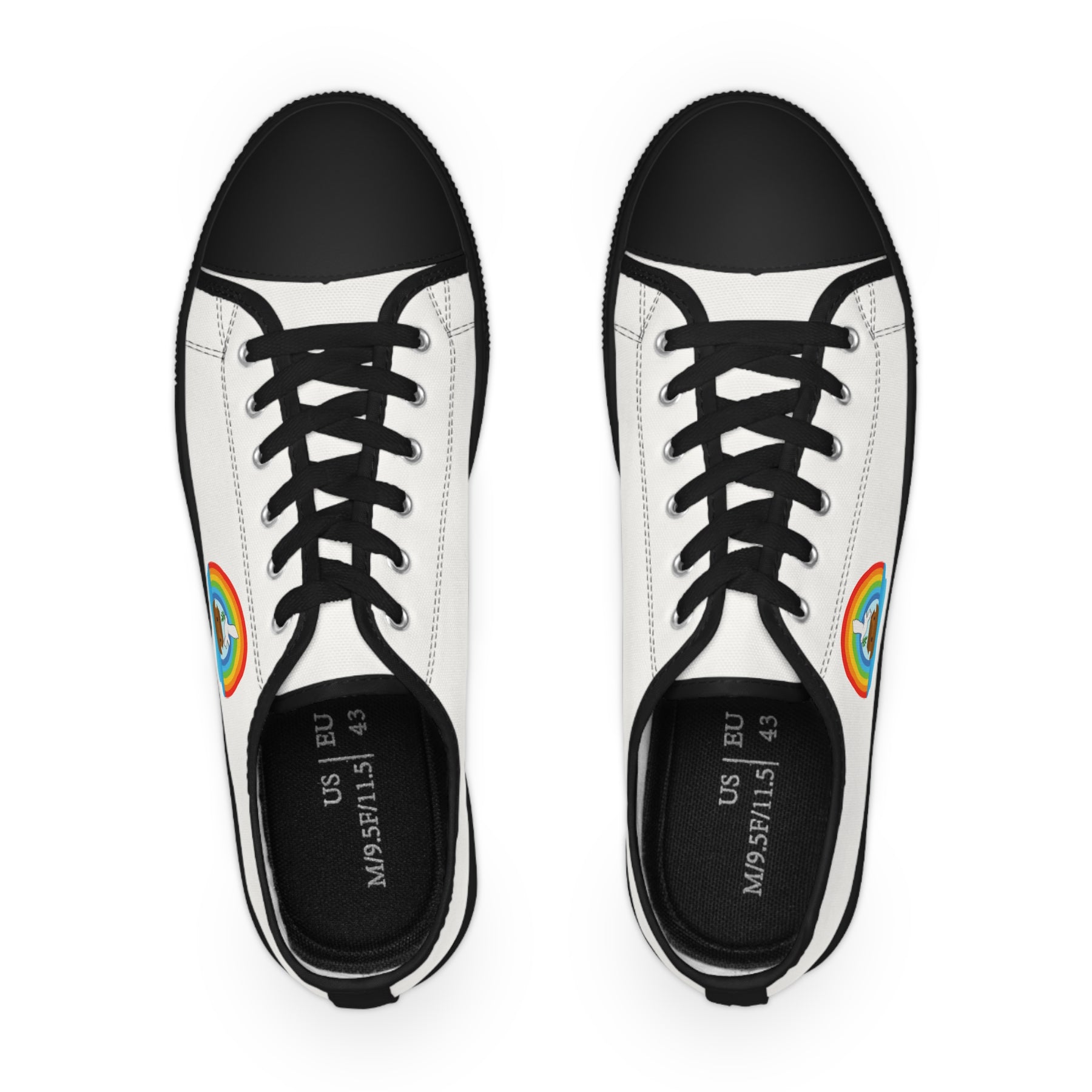 Royal Ark Mariner Sneaker - Low Top Sneaker Black & White Colorful Emblem - Bricks Masons