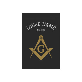 Master Mason Blue Lodge Yard Flag - Gold Square & Compass G with Customization - Bricks Masons
