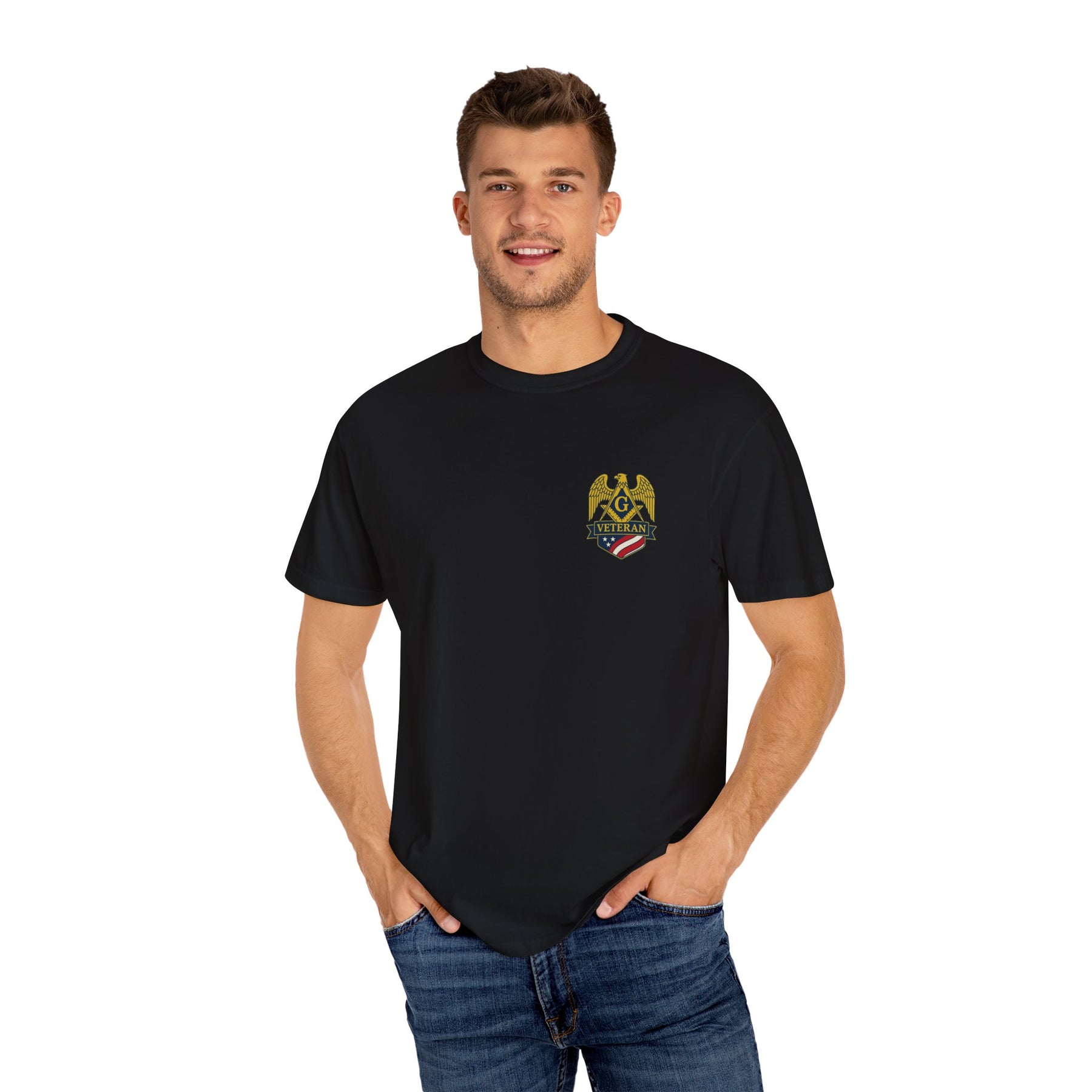 Master Mason Blue Lodge T-Shirt - Veteran Mason Garment-Dyed Tee - Bricks Masons