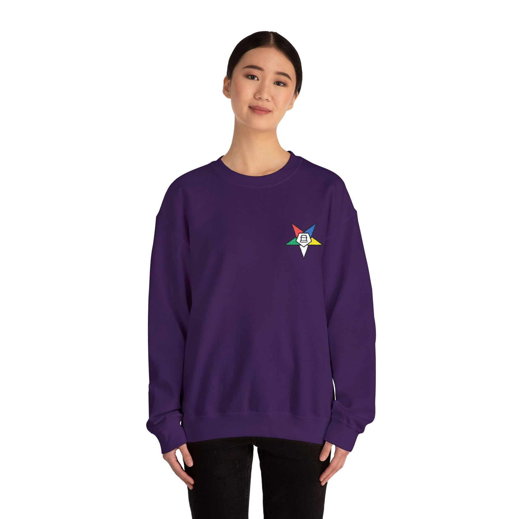 OES Sweatshirt - Crewneck Embroidered Emblem - Bricks Masons