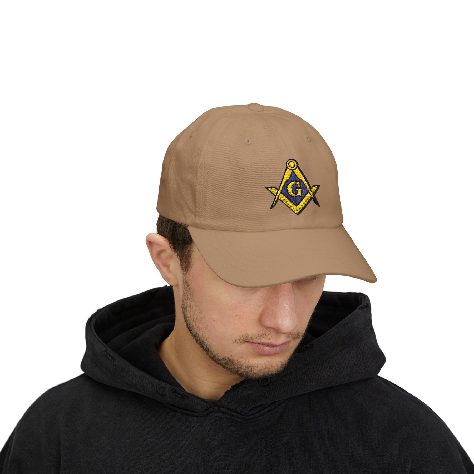 Master Mason Blue Lodge Baseball Cap - Gold & Blue Embroidered Square & Compass G - Bricks Masons