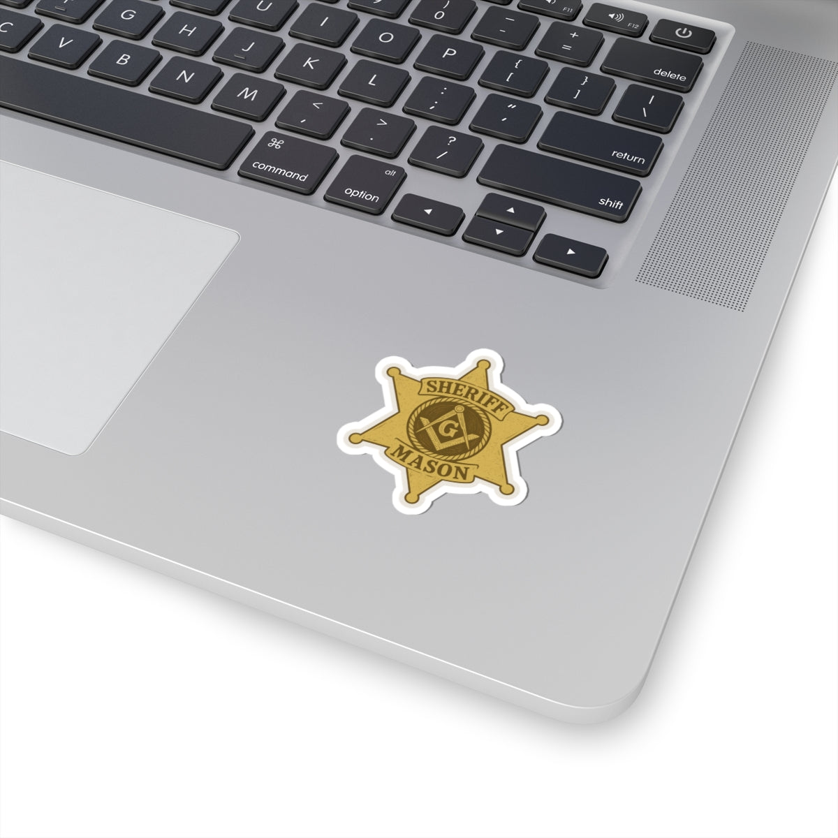 Master Mason Blue Lodge Sticker Decal - Kiss-Cut Sheriff Star - Bricks Masons