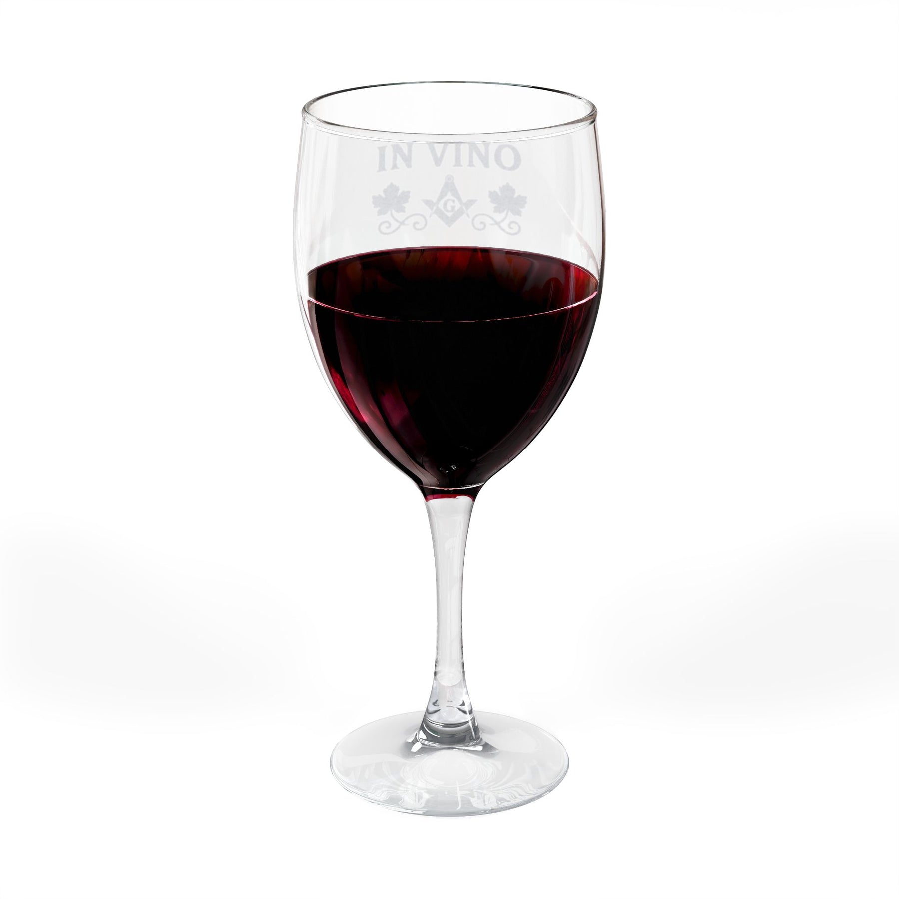 Master Mason Blue Lodge Wine Glass - In Vino In Lodge with Square & Compass G