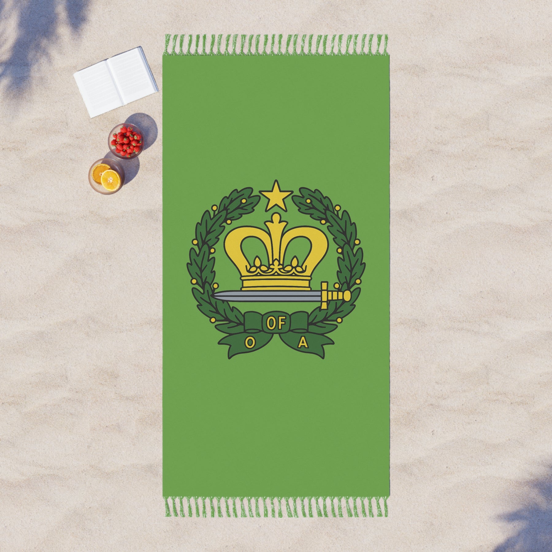 Order of the Amaranth Towel - Green Polyester Beach Cloth - Bricks Masons