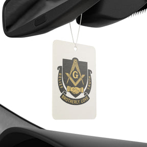 Master Mason Blue Lodge Car Air Freshener - Relief Brotherly Love Truth - Bricks Masons
