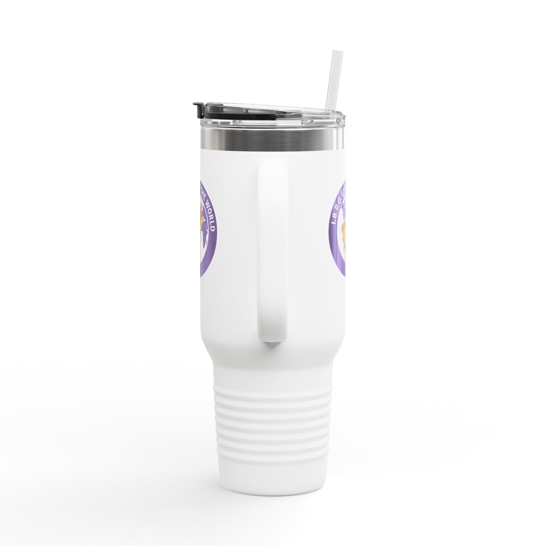 Elks of the World Ringneck Tumbler - Purple & White Stainless Steel & Insulated - Bricks Masons
