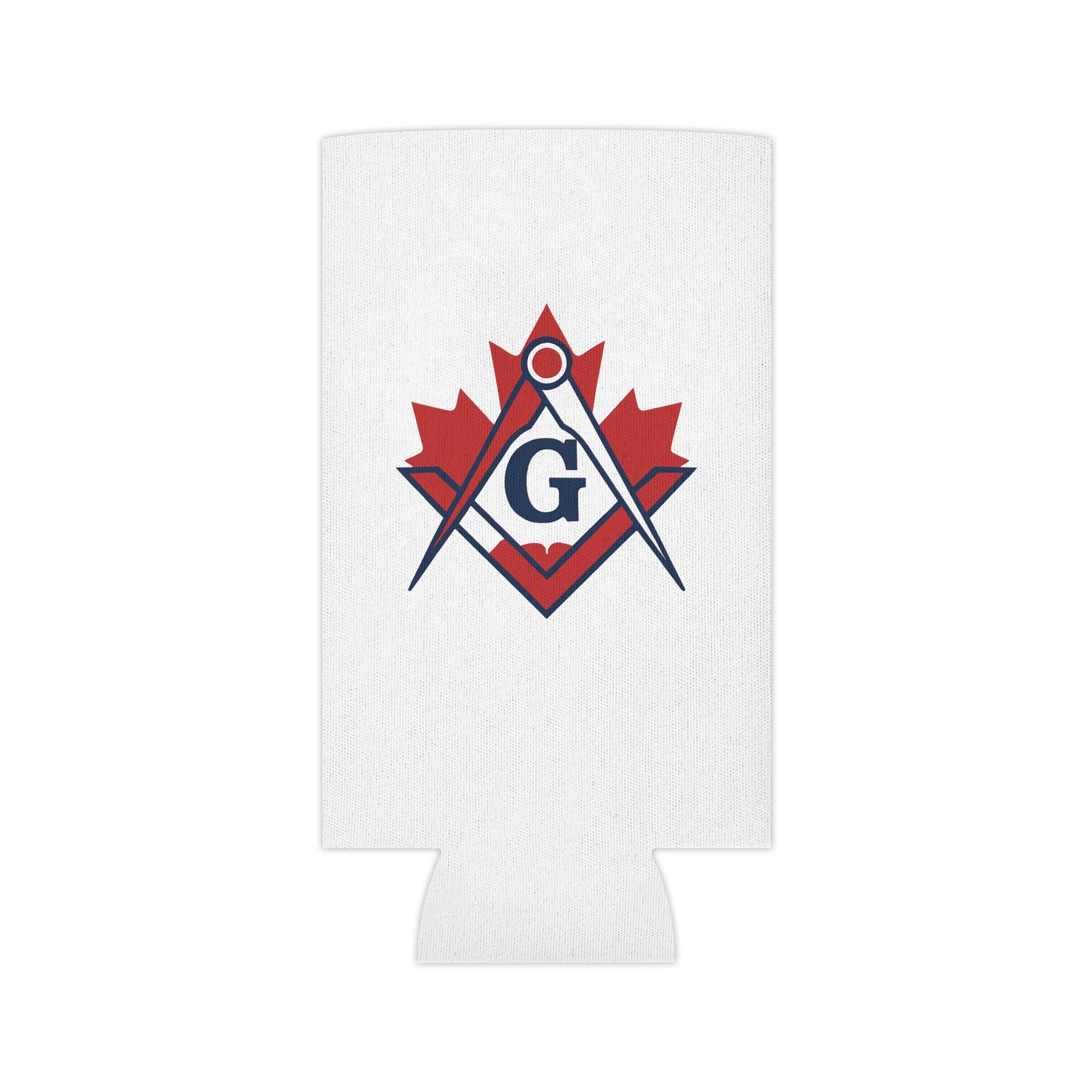 Master Mason Blue Lodge Canada Jurisdiction Can Cooler - Maple Leaf Canada Mason - Bricks Masons