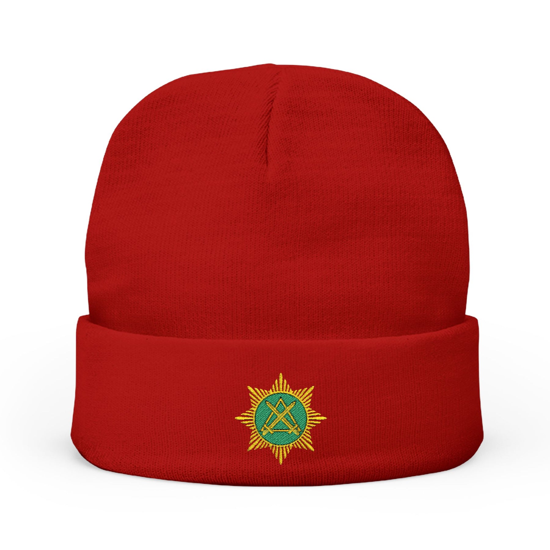 Knight Masons Beanie - Knit Embroidery Emblem - Bricks Masons